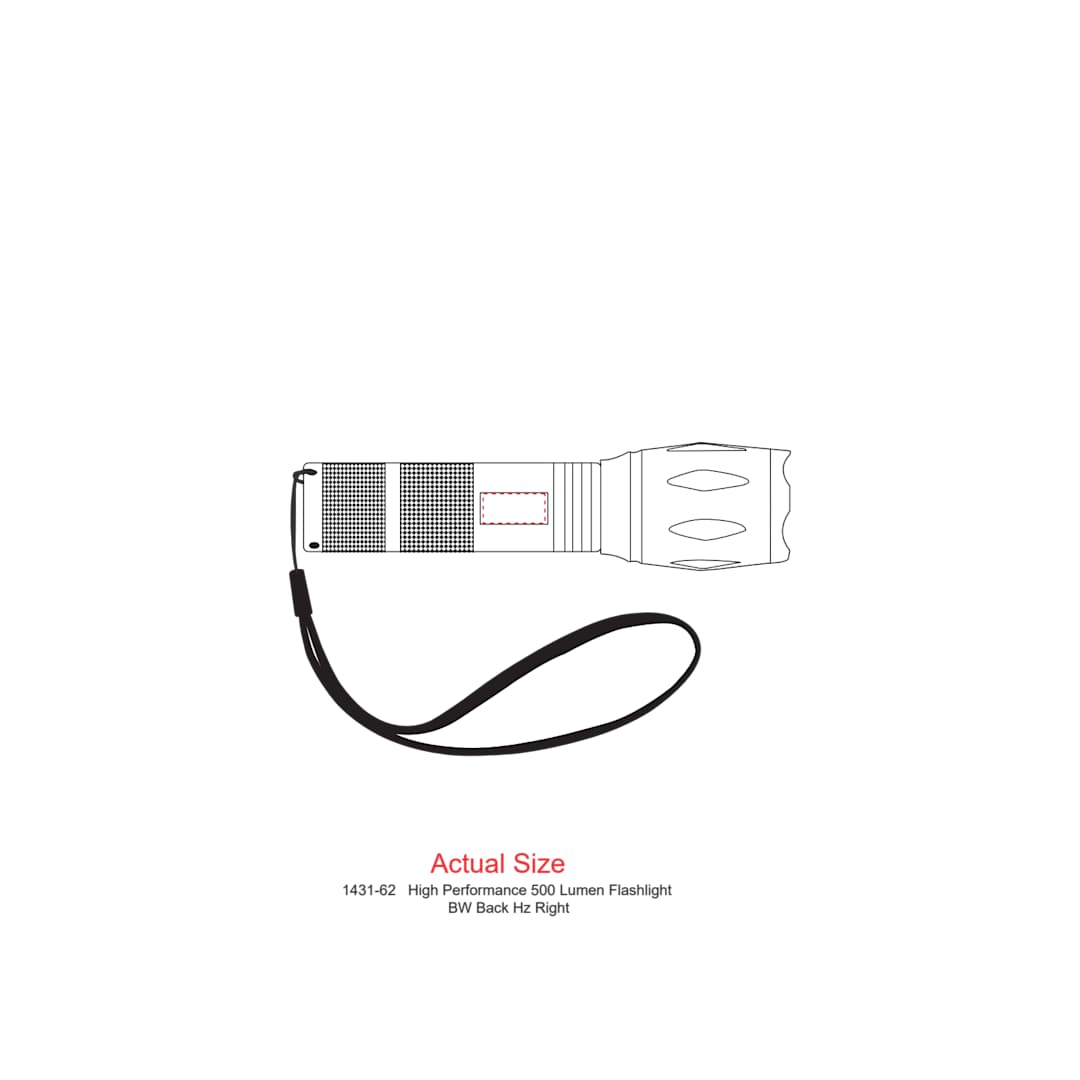 High Performance 500 Lumen Flashlight - 1431-62 Black