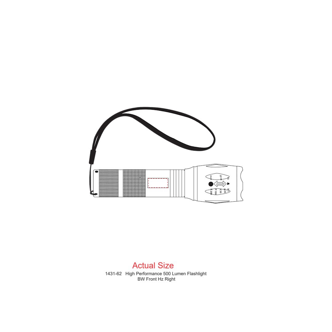 High Performance 500 Lumen Flashlight - 1431-62 Black