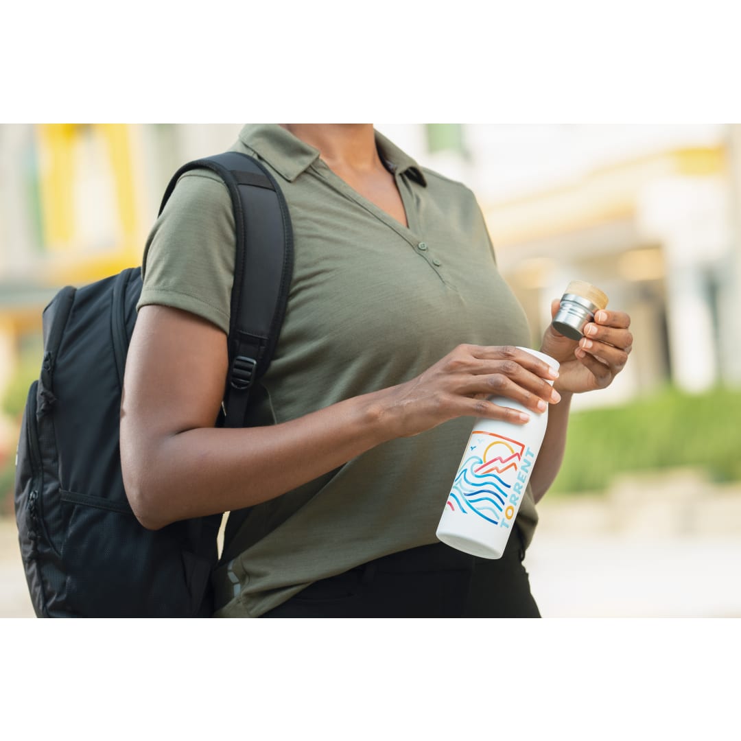 FSC&#174; 100% Bamboo Cap 17oz Shaco Copper Vac Bottle - 1600-19 White