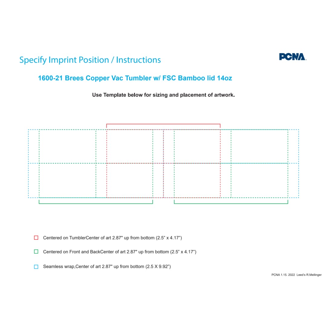 FSC&#174; 100% Bamboo lid 14oz Brees Copper Vac Tumbler - 1600-21 Gray