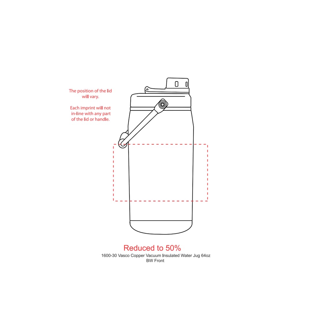 Vasco Copper Vacuum Insulated Water Jug 64oz - 1600-30 Black