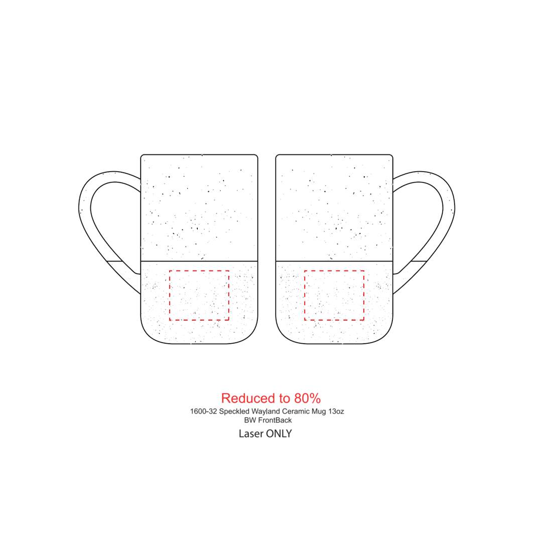 Speckled Wayland Ceramic Mug 13oz - 1600-32 Black