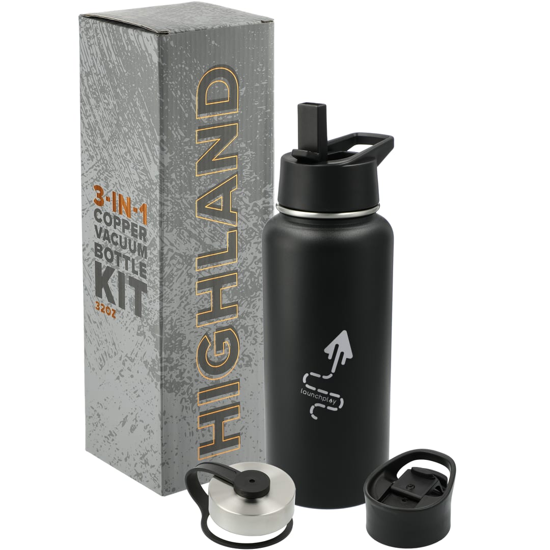 Highland 3-in-1 Copper Vacuum Bottle Kit 32oz - 1600-34 Black