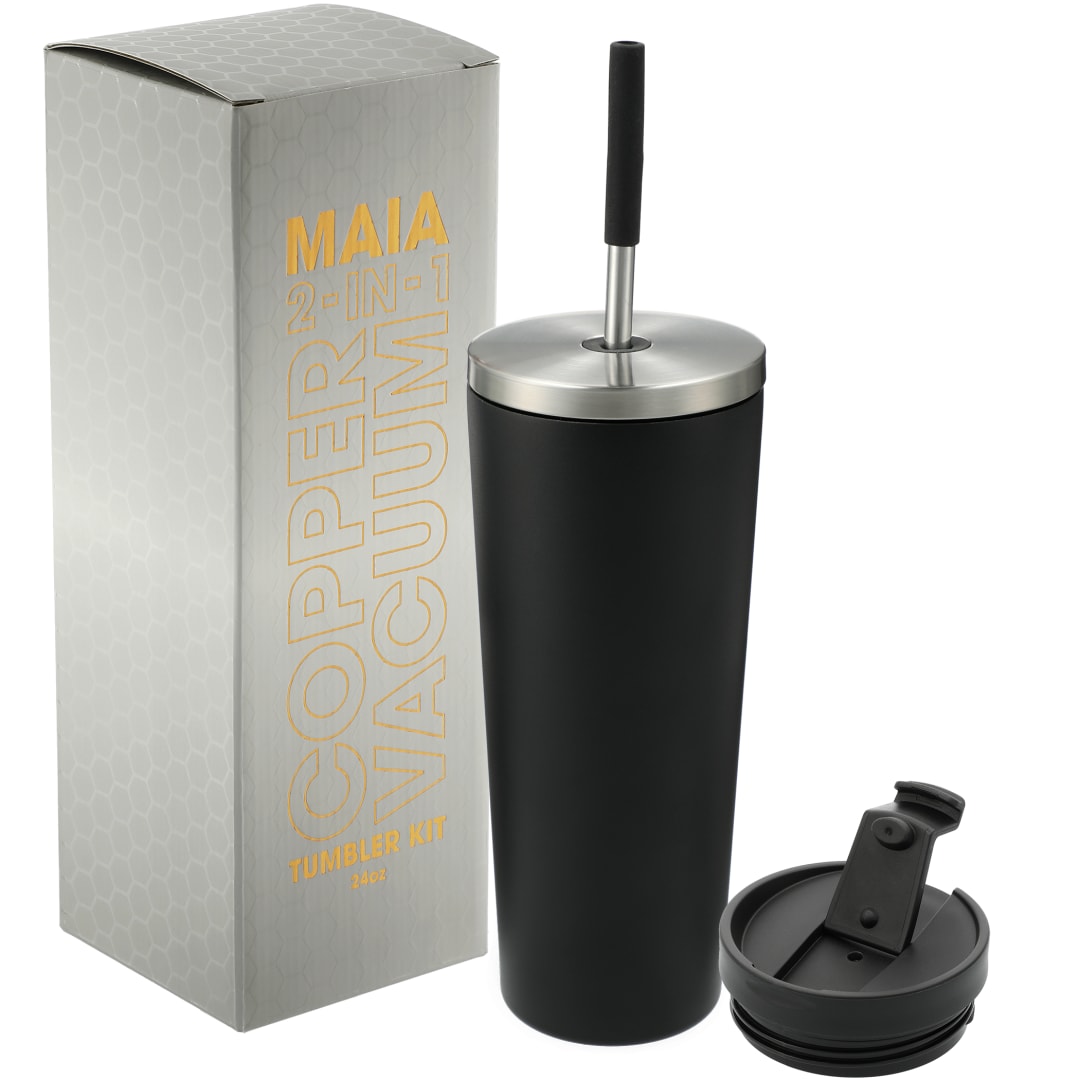 Maia 2-in-1 Copper Vacuum Tumbler Kit 24oz - 1600-35 Black