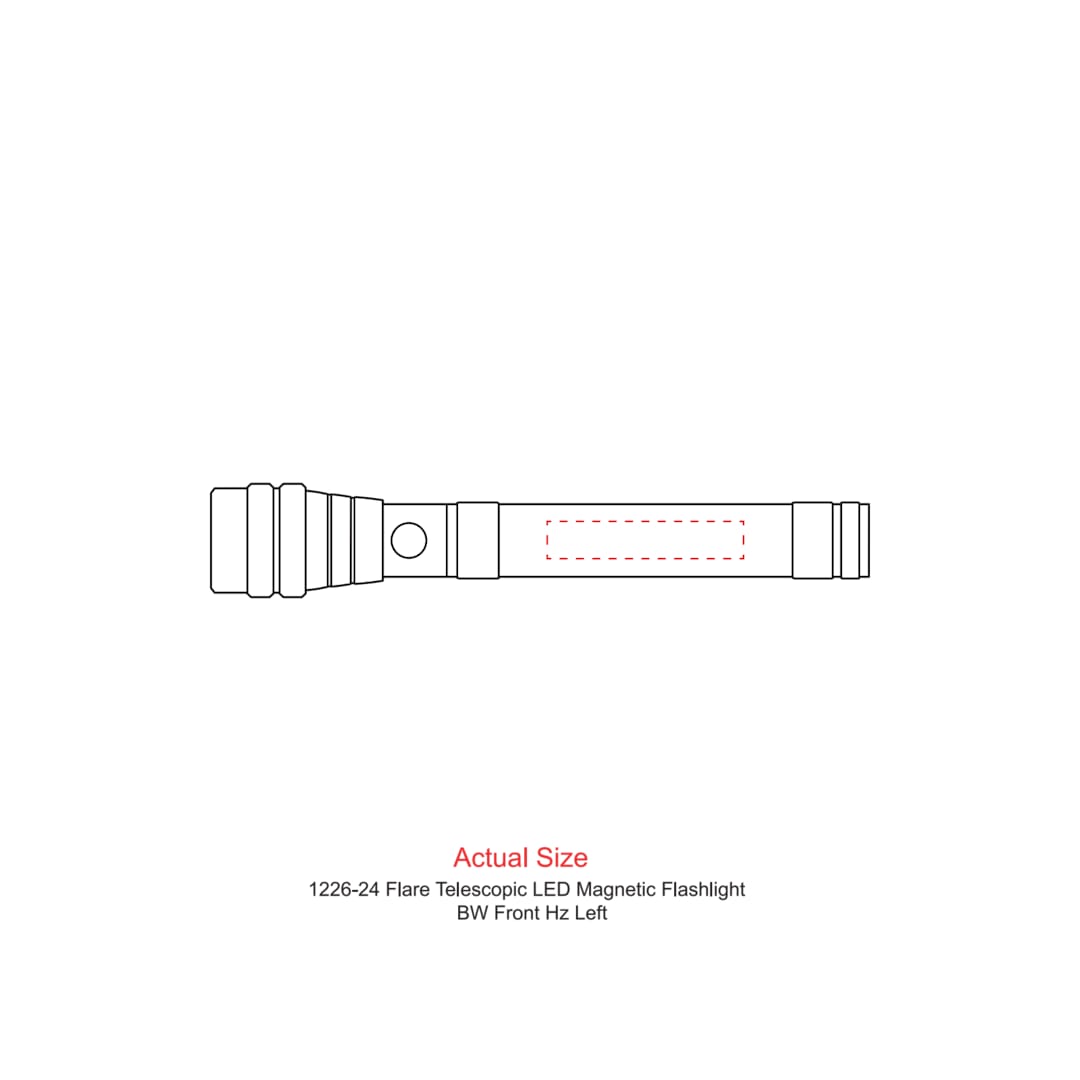 Flare Telescopic LED Magnetic Flashlight - 1226-24 Black