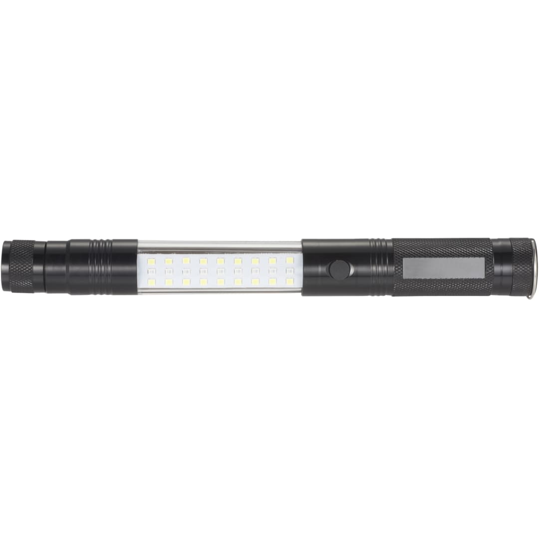 Telescopic Magnetic COB LED Flashlight w/Sidelight - 1226-33 Black