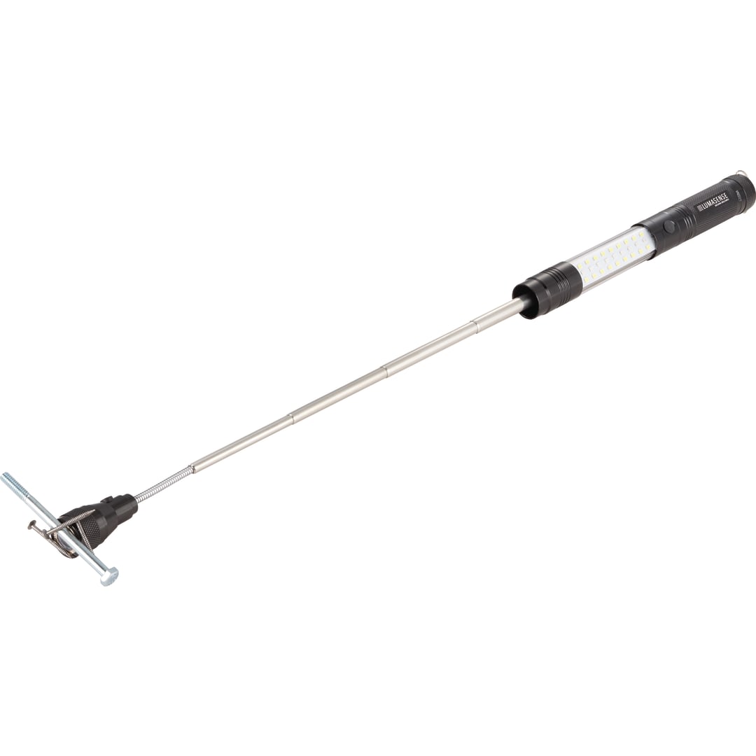 Telescopic Magnetic COB LED Flashlight w/Sidelight - 1226-33 Black