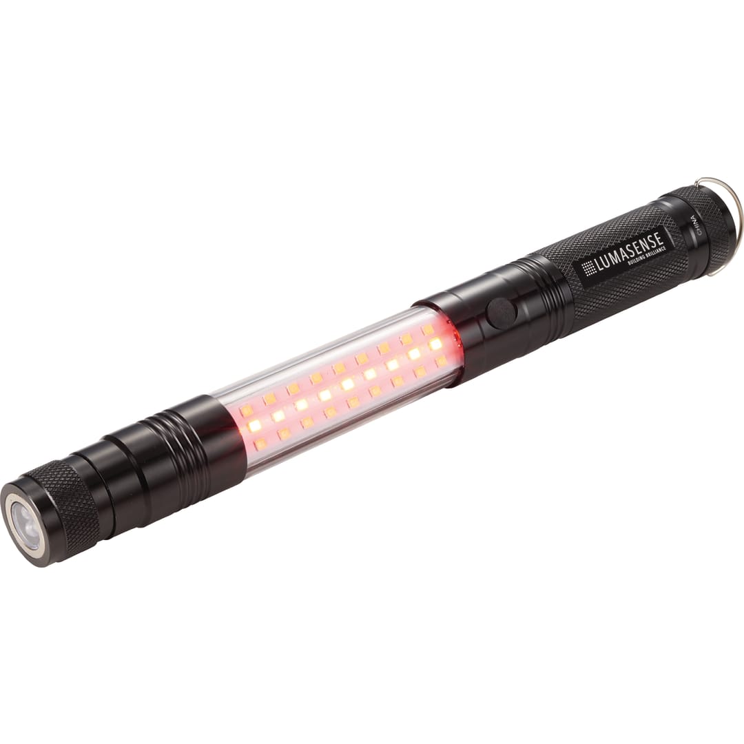 Telescopic Magnetic COB LED Flashlight w/Sidelight - 1226-33 Black