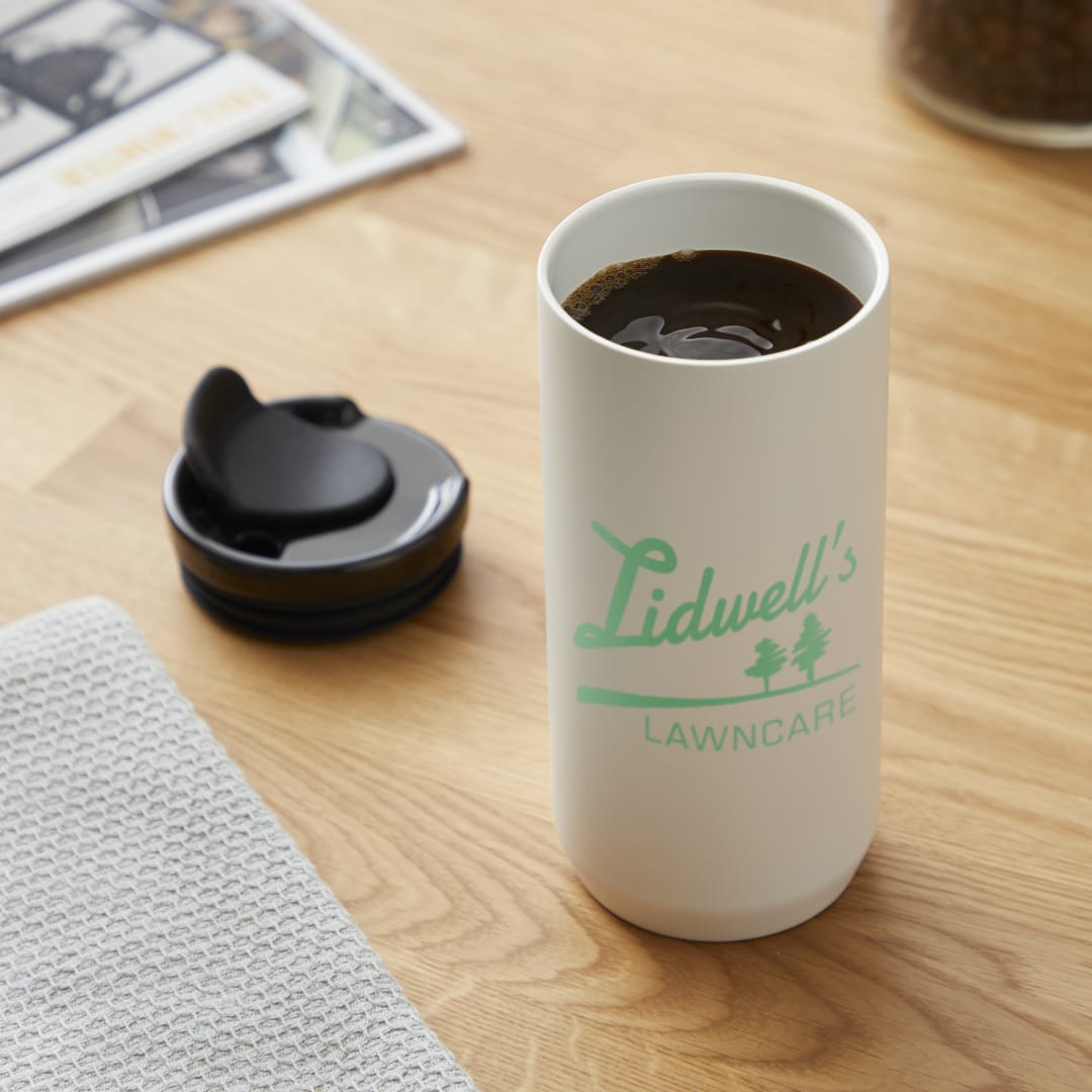 Seneca Tumbler 16oz w/ Ceramic Lid & Lining - 1628-81 White