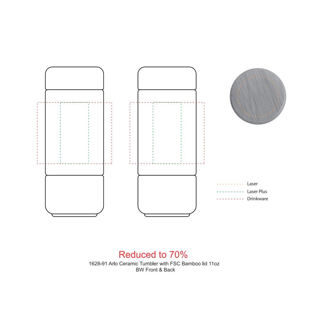 Arlo Ceramic Tumbler with Bamboo lid 11oz - 1628-91 Black