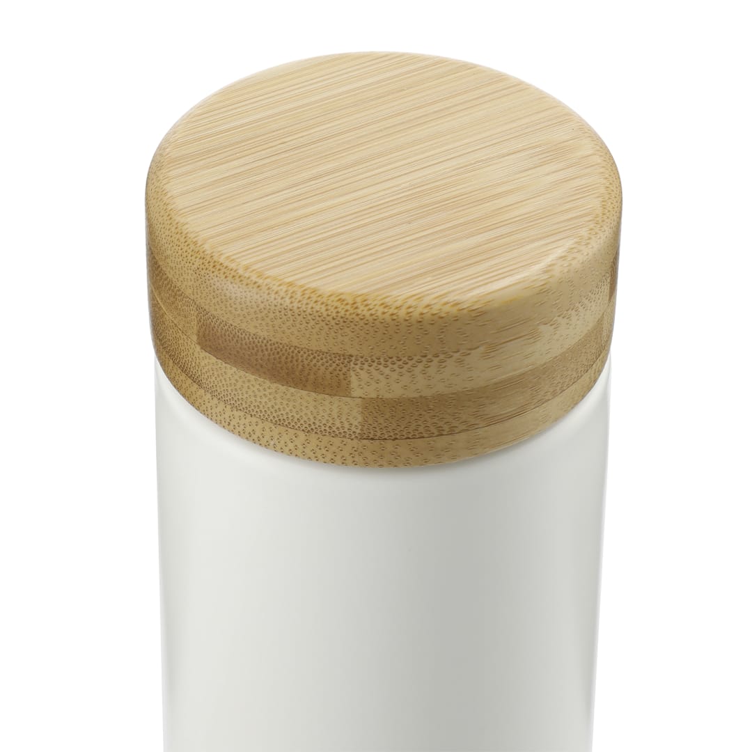 Arlo Ceramic Tumbler with Bamboo lid 11oz - 1628-91 White
