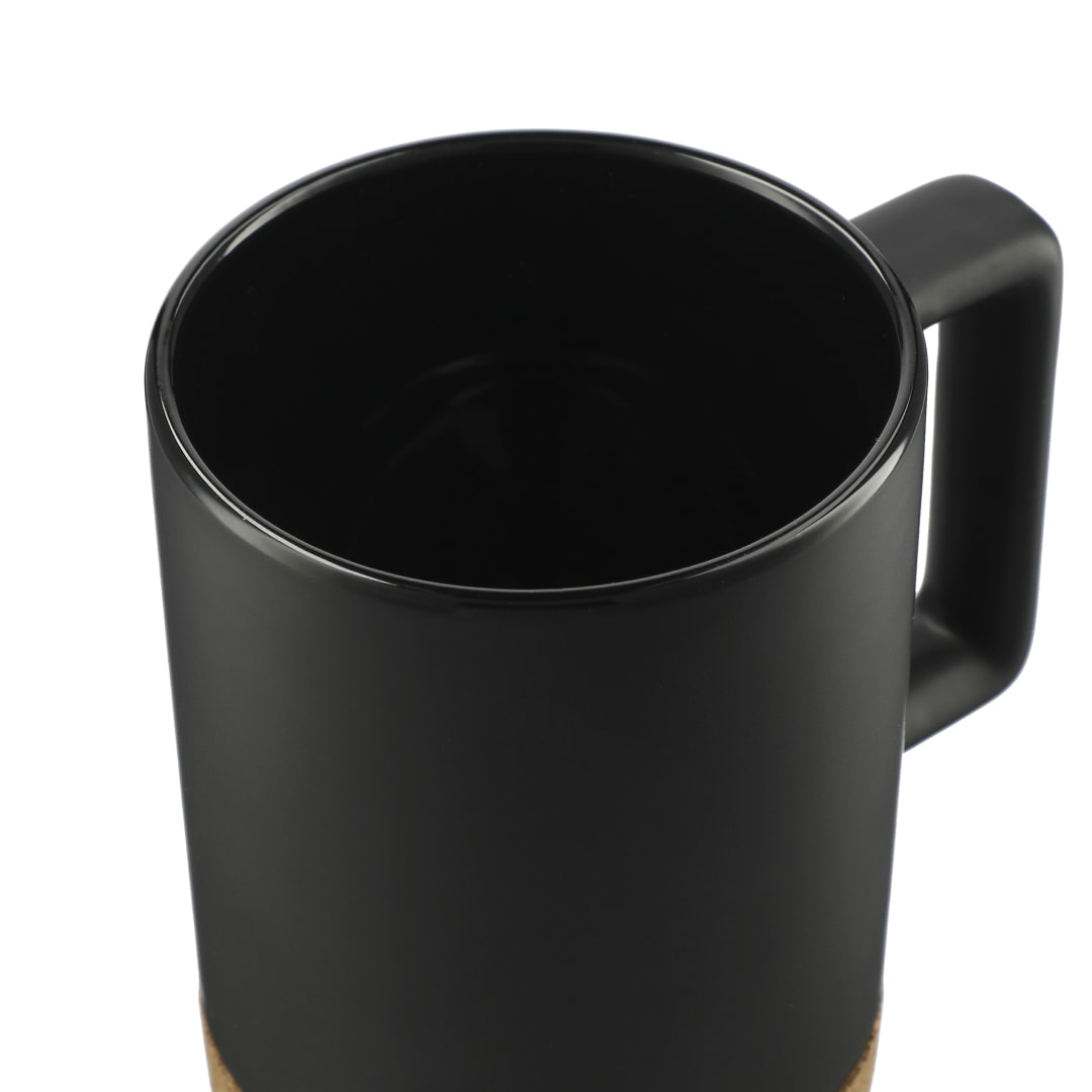 Bates 15oz Ceramic Mug w/ Cork Base - 1628-96 Black