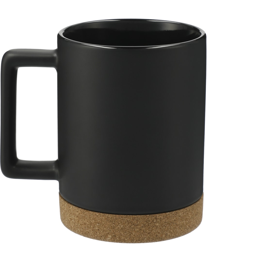 Bates 15oz Ceramic Mug w/ Cork Base - 1628-96 Black