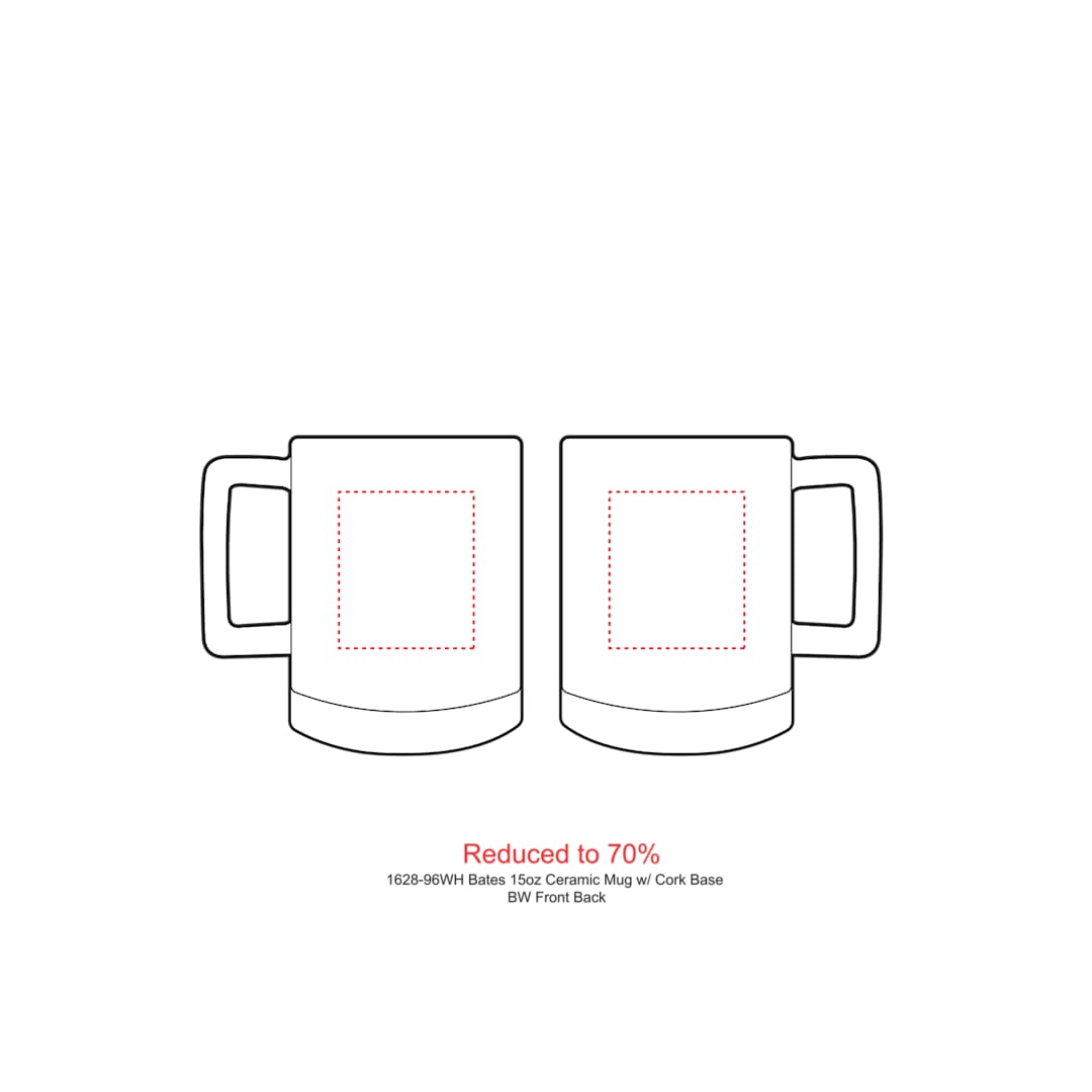 Bates 15oz Ceramic Mug w/ Cork Base - 1628-96 Black