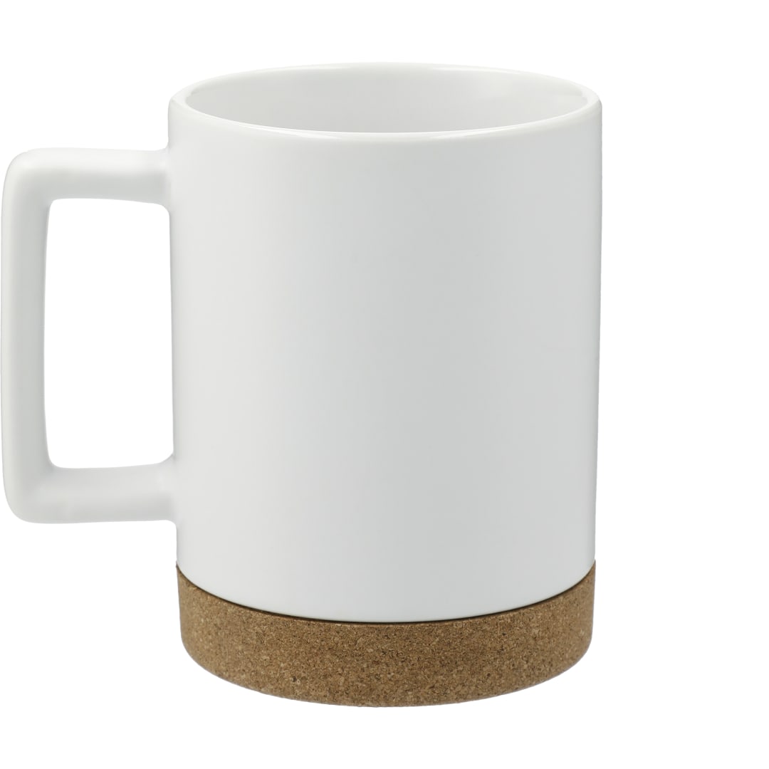Bates 15oz Ceramic Mug w/ Cork Base - 1628-96 White