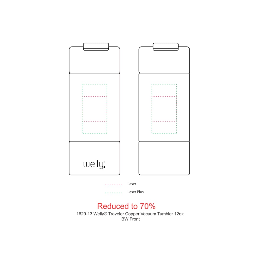 Welly Welly® Traveler Copper Vacuum Tumbler 12oz - 1629-13 Black