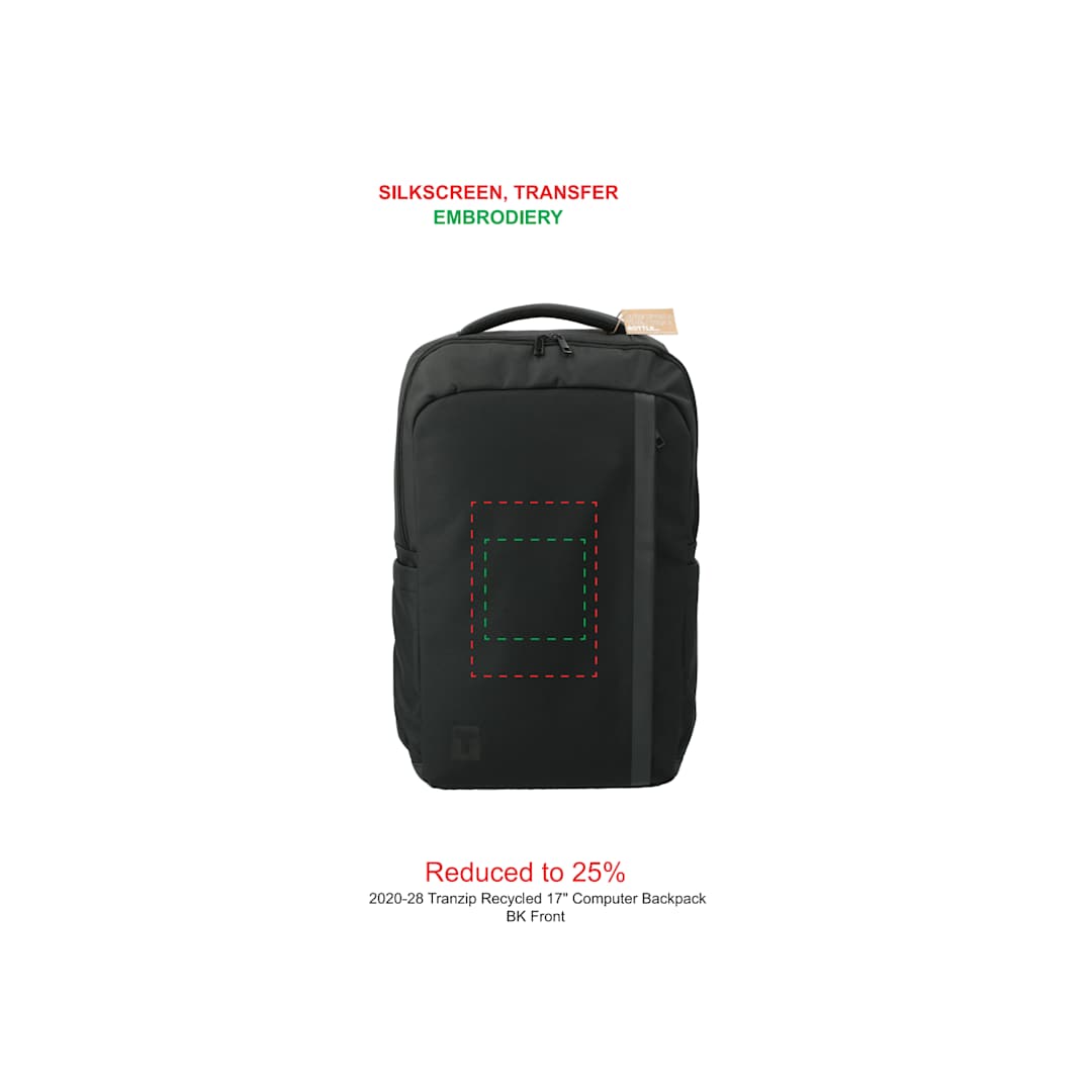 Tranzip Tranzip Recycled 17" Computer Backpack - 2020-28 Black