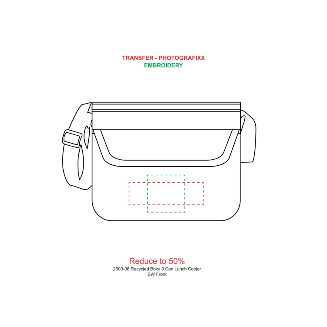 Recycled Boxy 9 Can Lunch Cooler - 2600-06 Gray