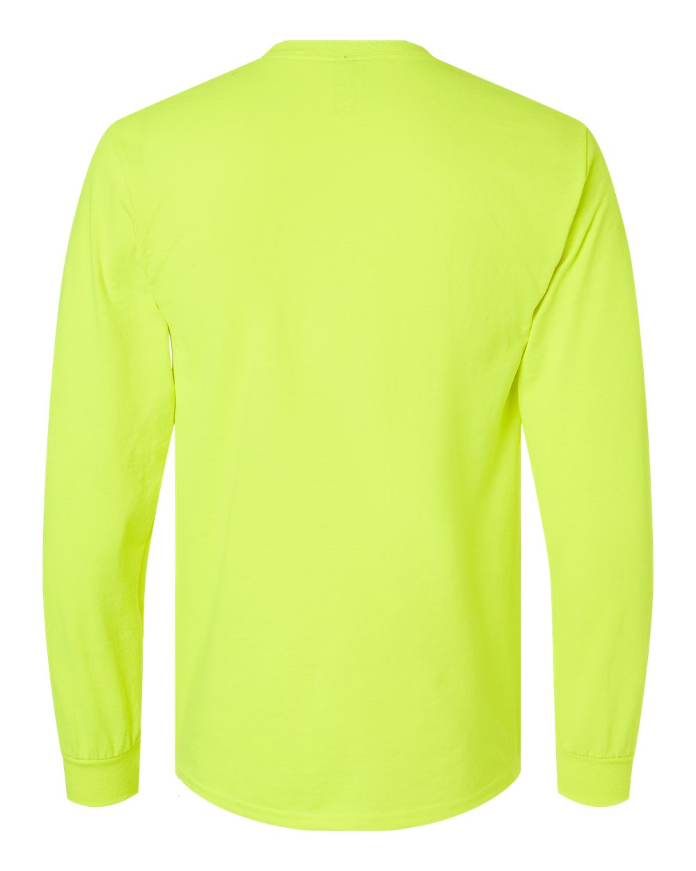 Gildan Unisex Ultra Cotton® Long Sleeve Pocket T-Shirt - 2410 Safety Green