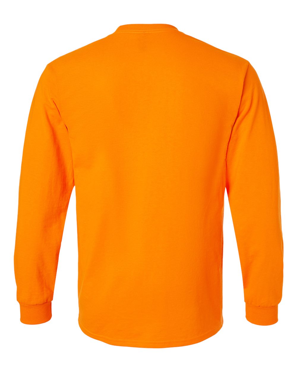 Gildan Unisex Ultra Cotton® Long Sleeve Pocket T-Shirt - 2410 Safety Orange