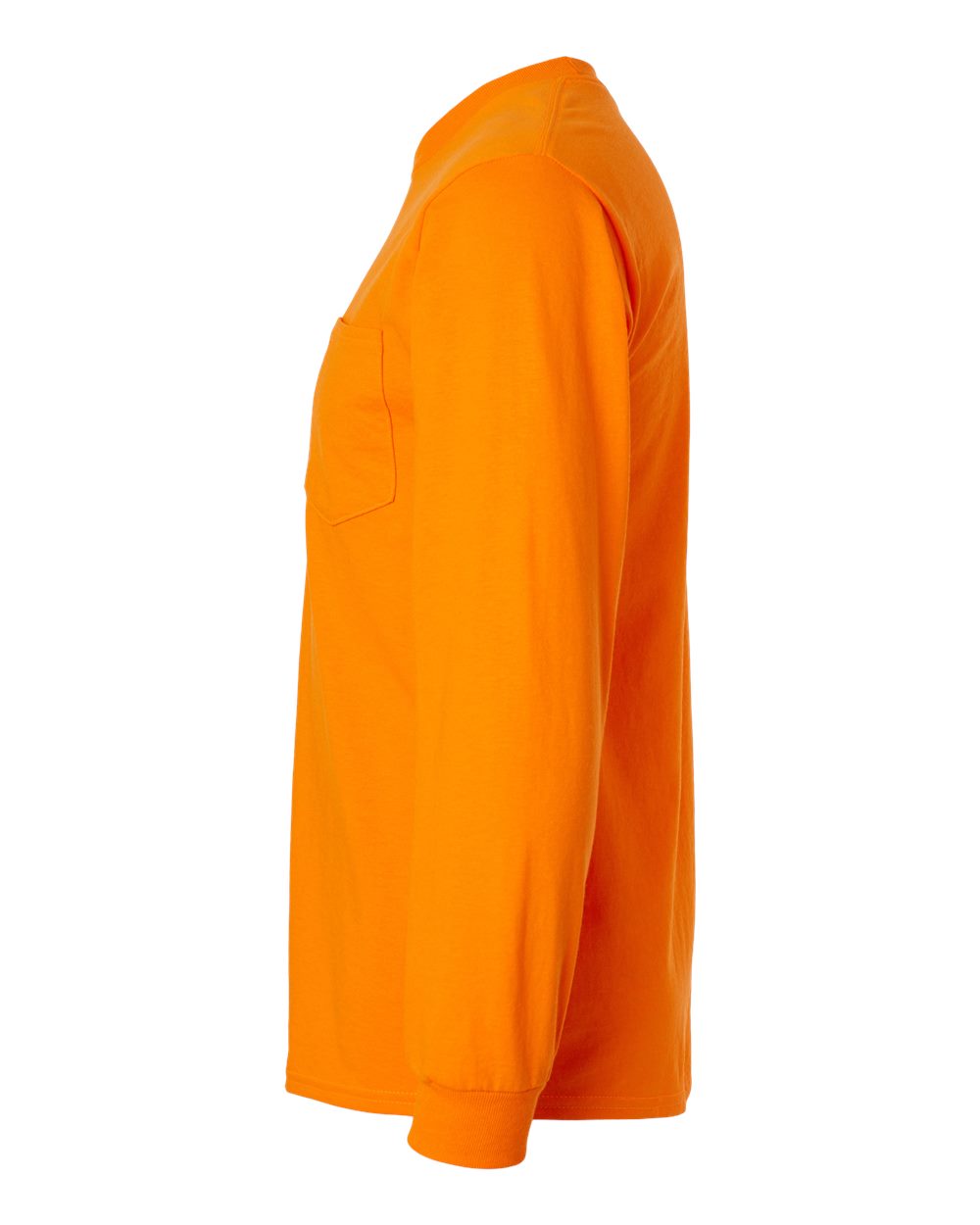 Gildan Unisex Ultra Cotton® Long Sleeve Pocket T-Shirt - 2410 Safety Orange