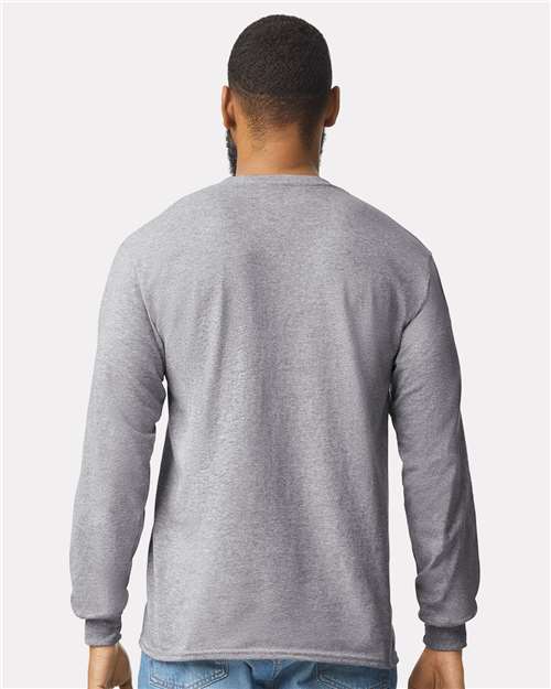 Gildan Unisex Ultra Cotton® Long Sleeve Pocket T-Shirt - 2410 Sport Grey