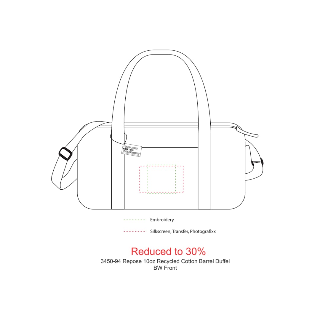 Repose 10oz Recycled Cotton Barrel Duffel - 3450-94 Gray