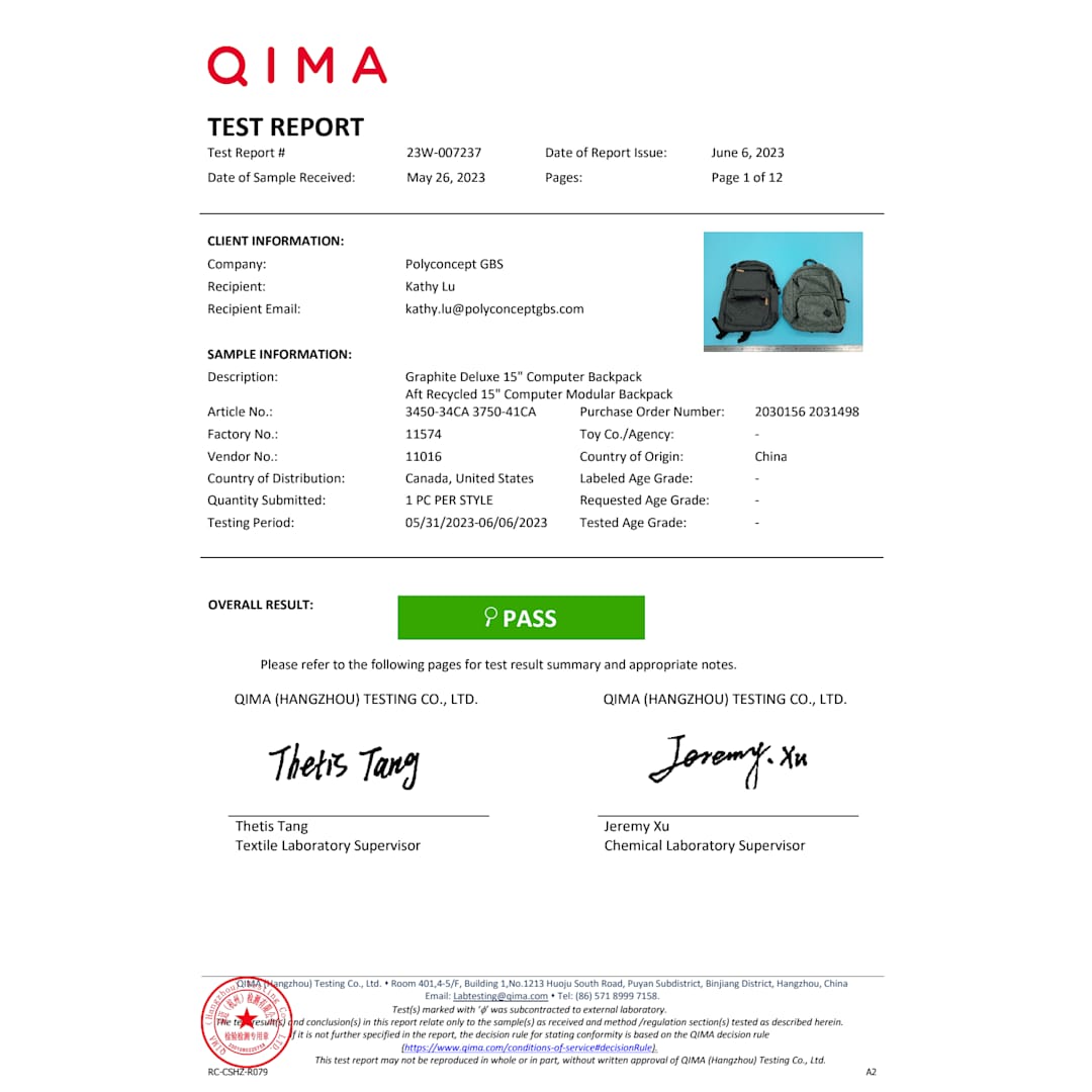 Aft Recycled 15" Computer Modular Backpack - 3750-41 Gray