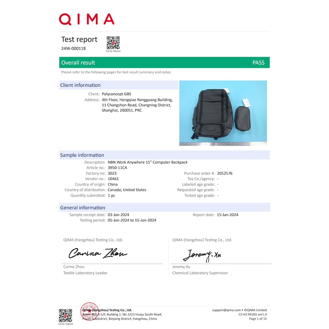 NBN Work Anywhere 15&quot; Computer Backpack - 3950-11 Gray