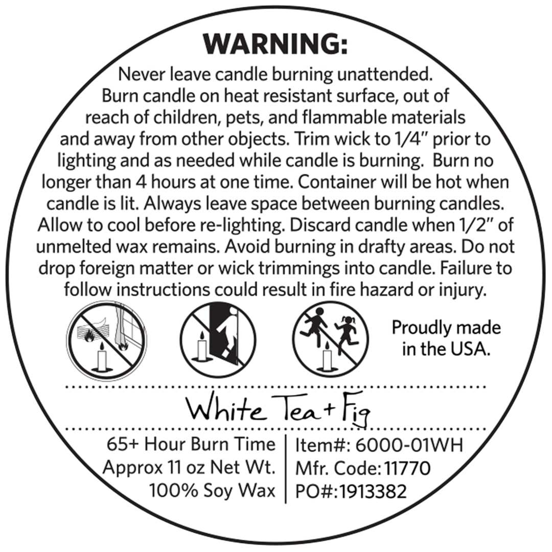 Bollé White Tea and Fig 11 oz Glass Jar Candle - 6000-01