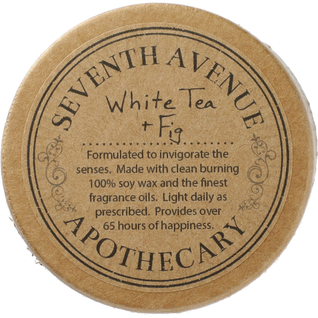 Seventh Avenue Apothecary White Tea and Fig 11 oz Glass Jar Candle - 6000-01 White