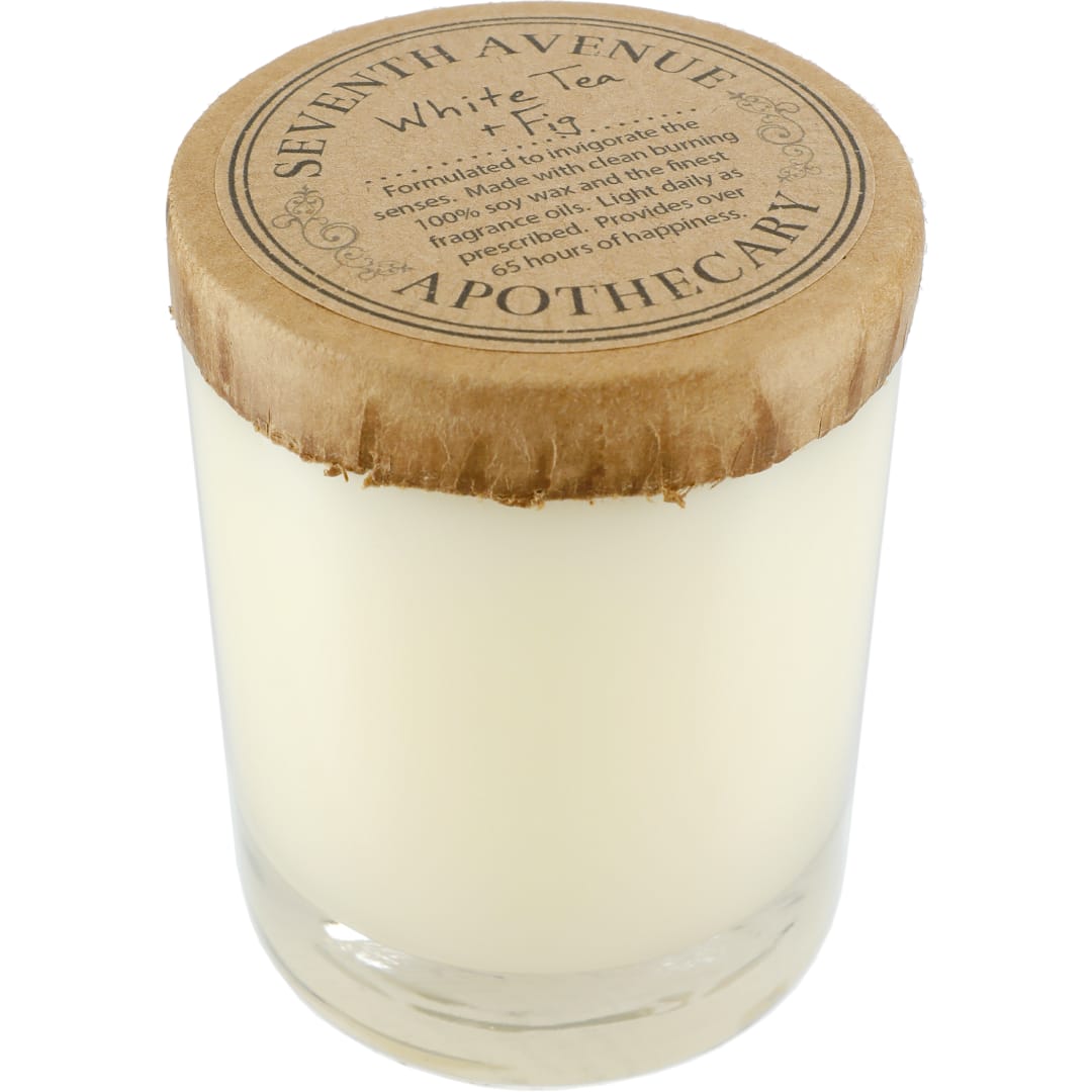 Seventh Avenue Apothecary White Tea and Fig 11 oz Glass Jar Candle - 6000-01 White