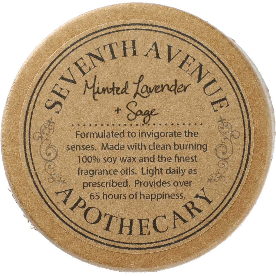 Seventh Avenue Apothecary Minted Lavender and Sage 11 oz Glass Jar Candle - 6000-02 White
