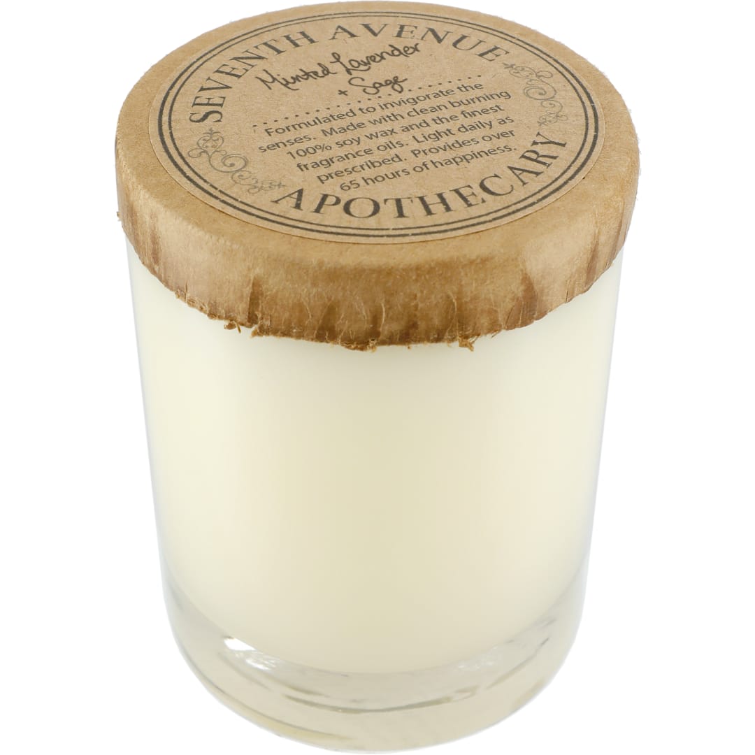 Seventh Avenue Apothecary Minted Lavender and Sage 11 oz Glass Jar Candle - 6000-02 White