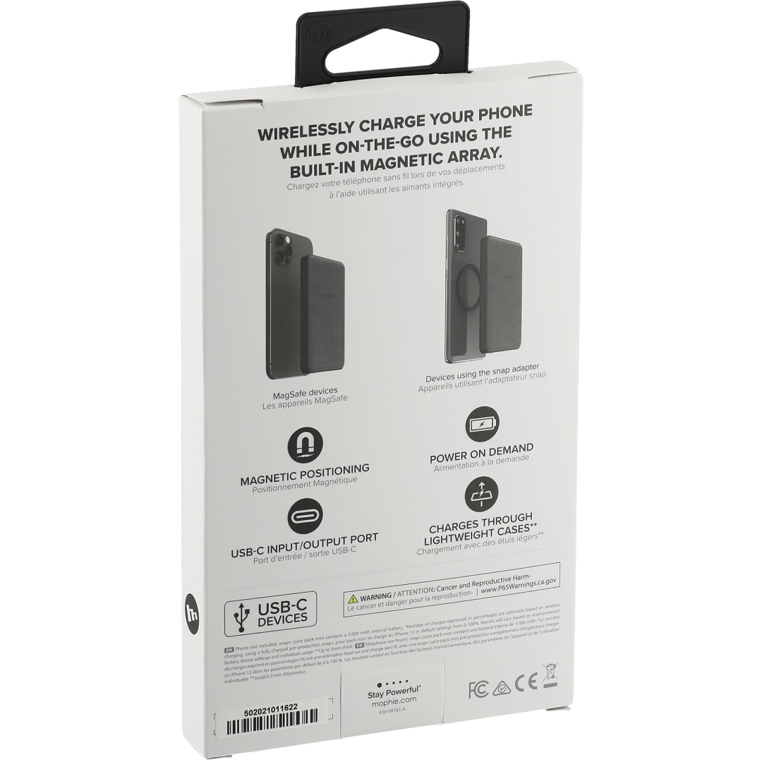 mophie mophie® Snap+ Mini 5000 mAh Wireless Power Bank - 7124-11 Black