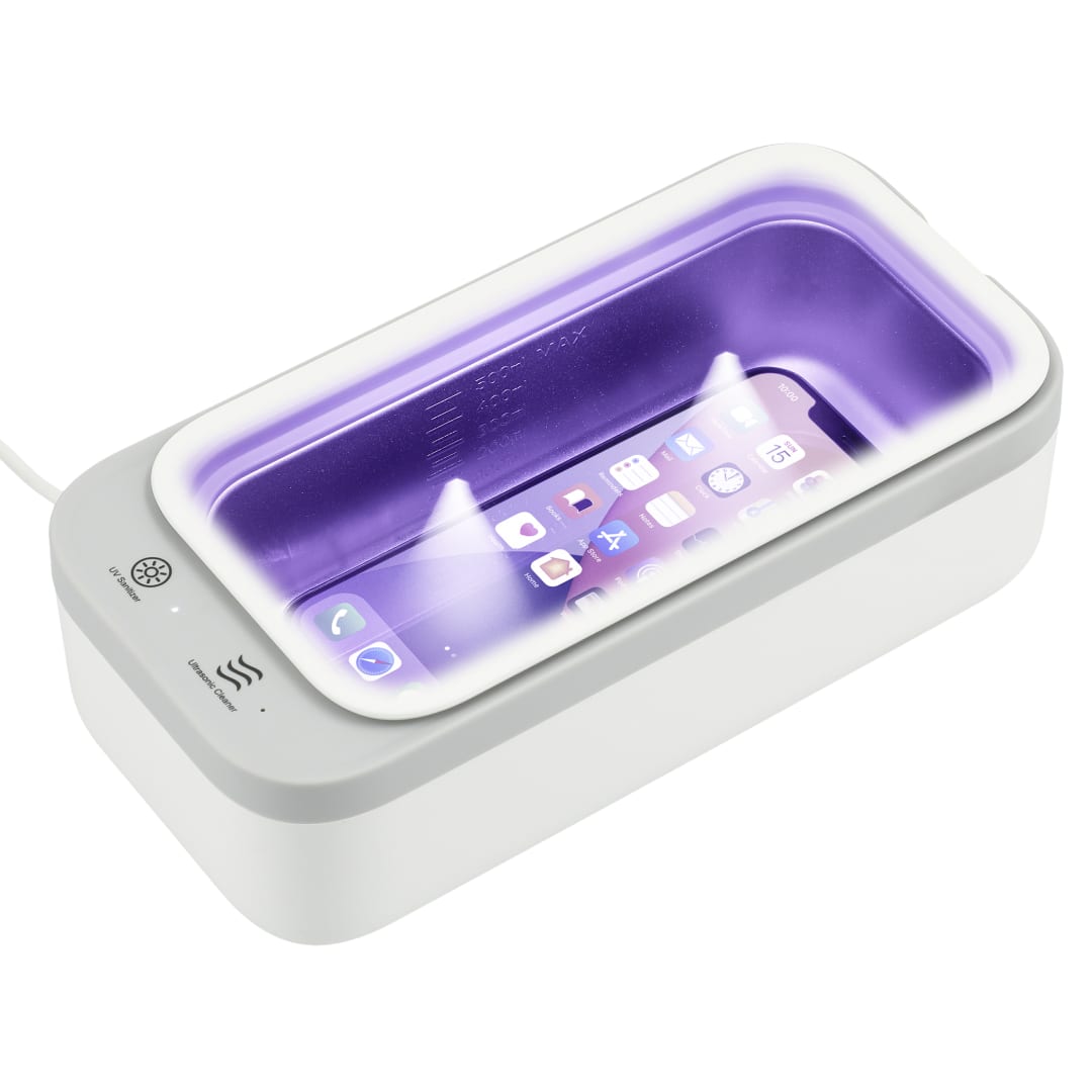 Ultrasonic Cleaner Wireless Charging UV Sanitizer - 7143-43 White
