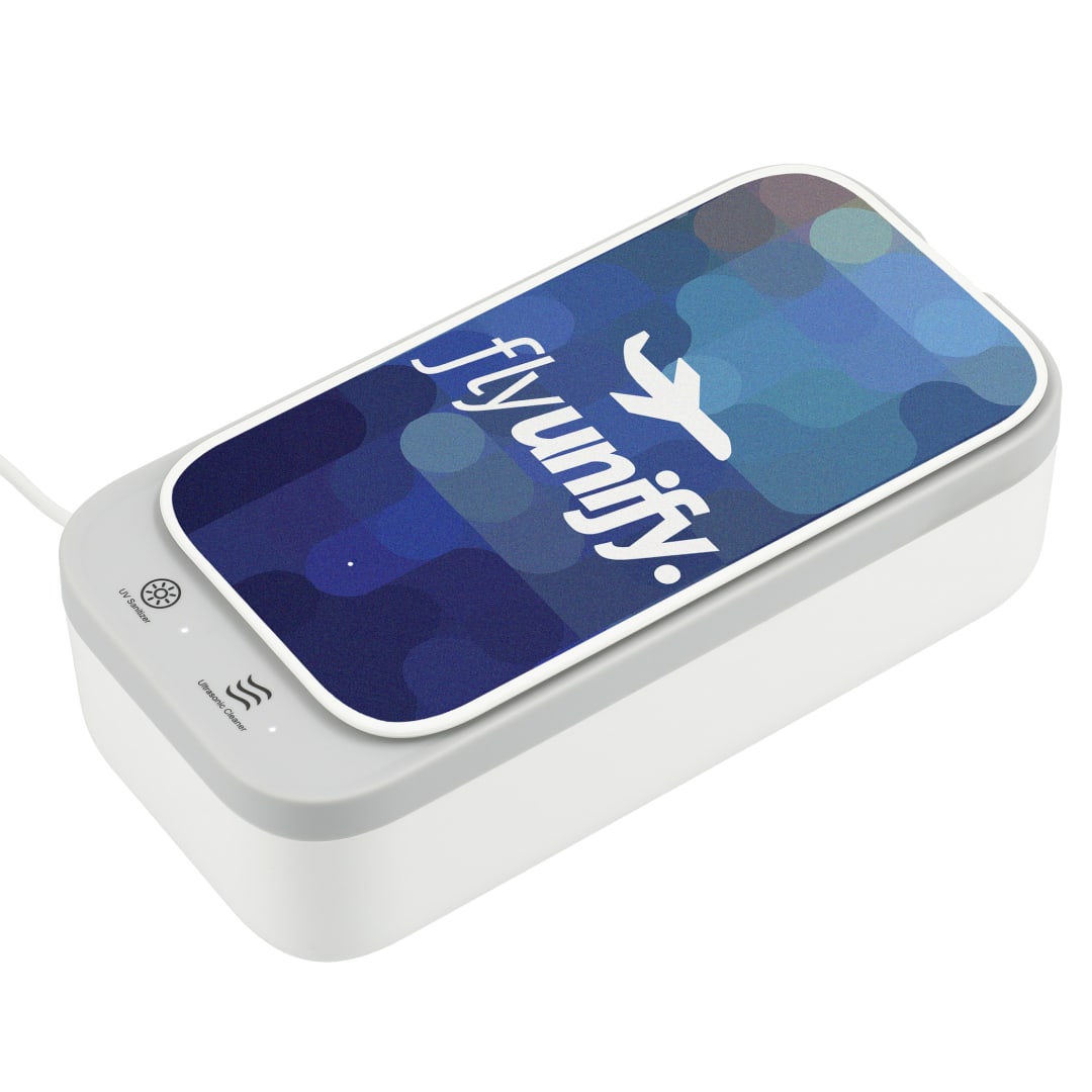 Ultrasonic Cleaner Wireless Charging UV Sanitizer - 7143-43 White