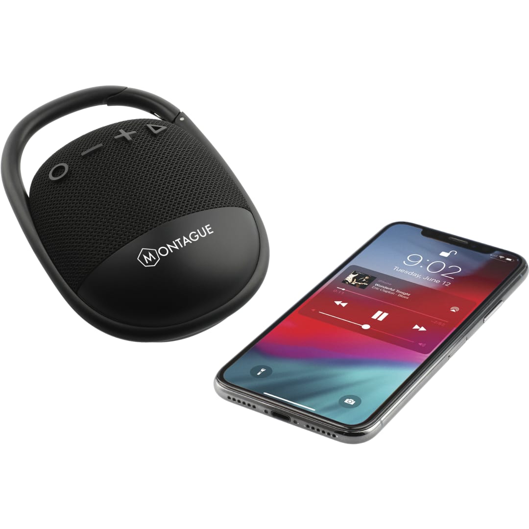 Fabric Clip Waterproof Bluetooth Speaker - 7197-53 Black