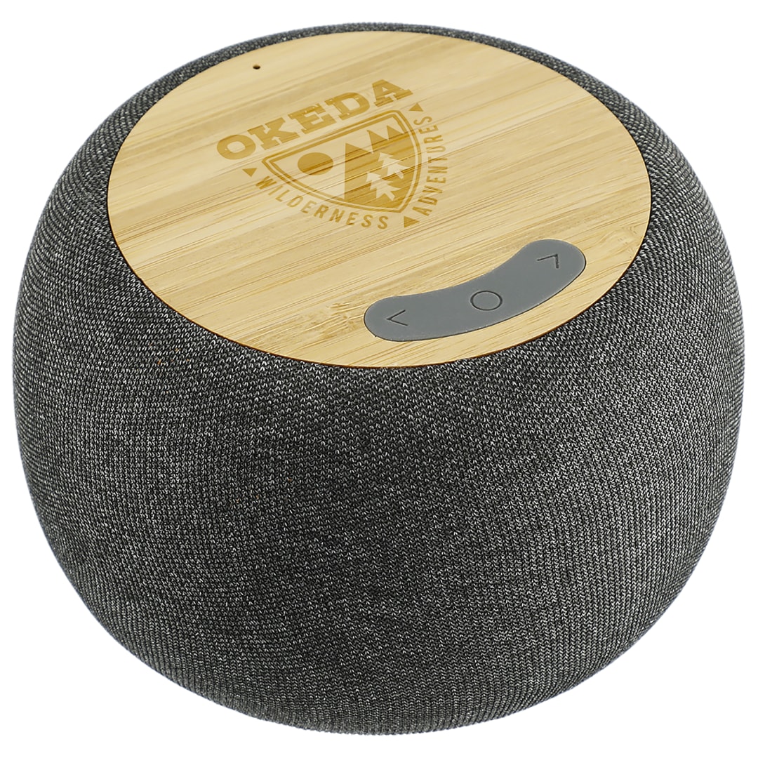 Garm Fabric & Bamboo Speaker with Wireless Chargin - 7197-65 Gray