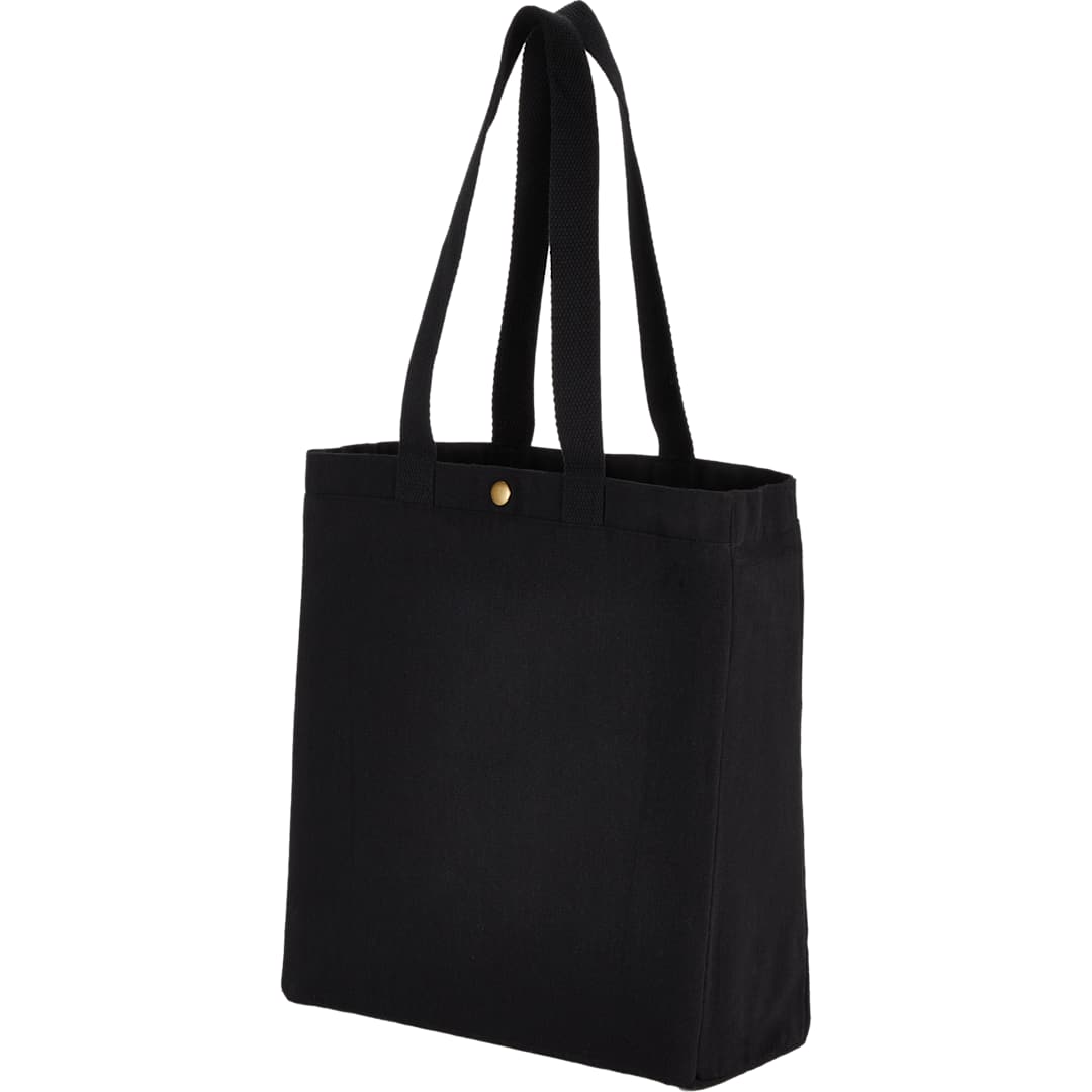 Repose 10oz Recycled Cotton Box Tote w/Snap - 7901-02 Black