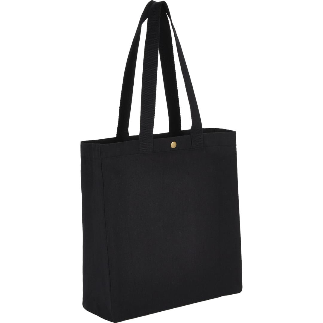 Repose 10oz Recycled Cotton Box Tote w/Snap - 7901-02 Black