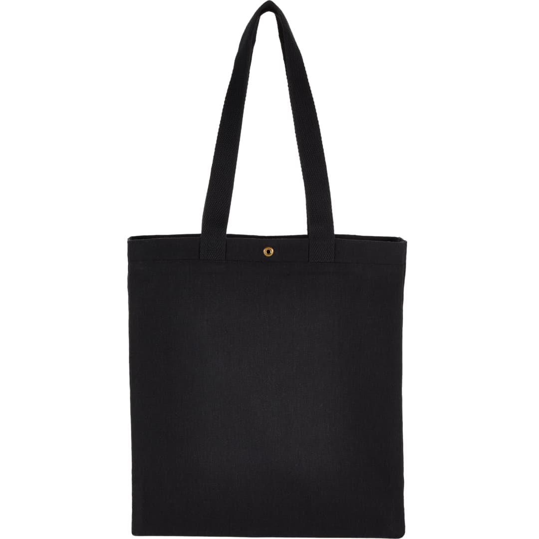 Repose 10oz Recycled Cotton Box Tote w/Snap - 7901-02 Black
