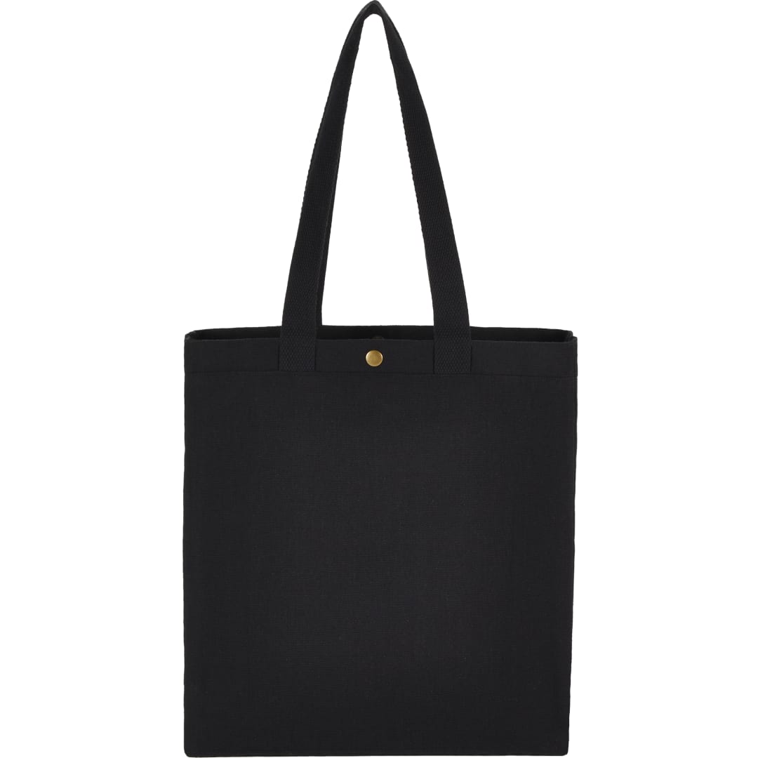 Repose 10oz Recycled Cotton Box Tote w/Snap - 7901-02 Black