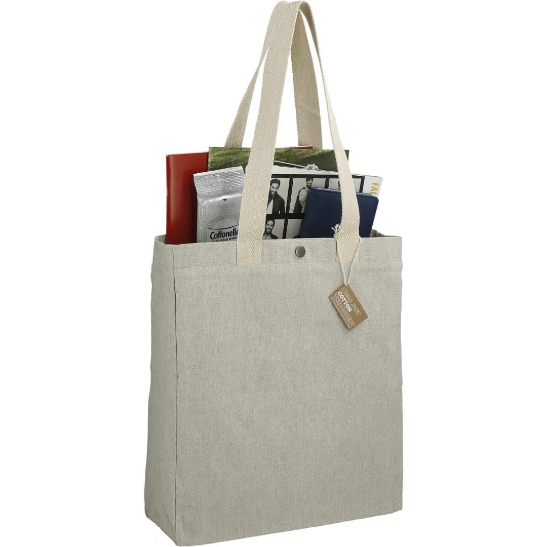 Repose 10oz Recycled Cotton Box Tote w/Snap - 7901-02 Gray