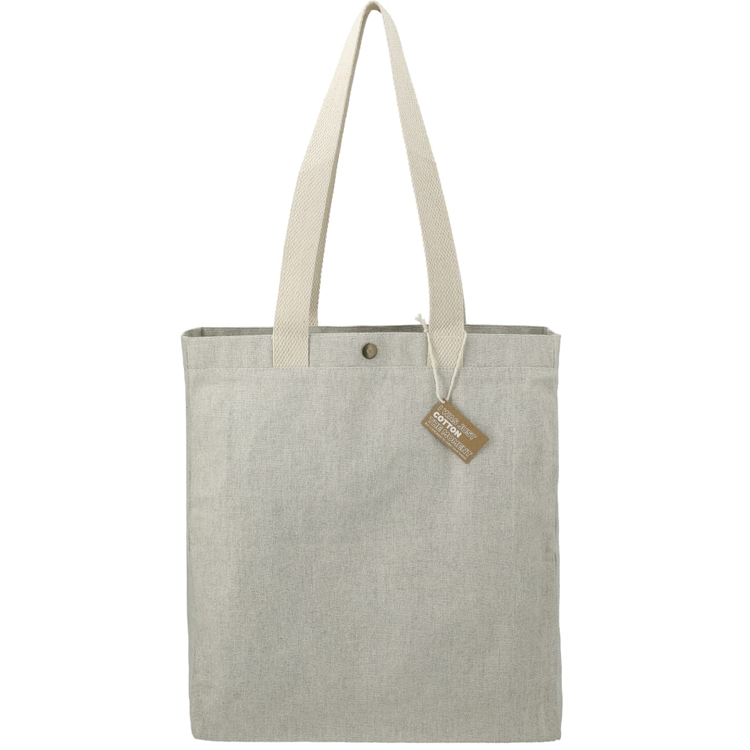 Repose 10oz Recycled Cotton Box Tote w/Snap - 7901-02 Gray