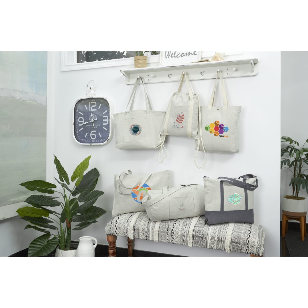 Repose 10oz Recycled Cotton Box Tote w/Snap - 7901-02 Gray