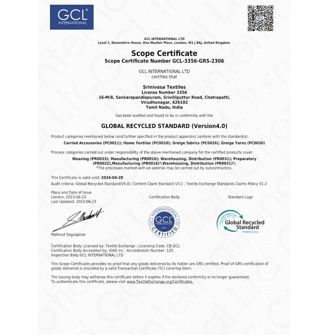 Recycled Cotton Herringbone Tote w/Zip Pocket - 7901-10 Gray