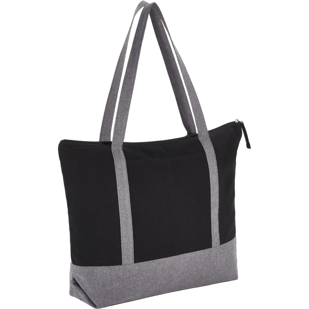 Repose 10oz Recycled Cotton Zippered Tote - 7901-11 Black