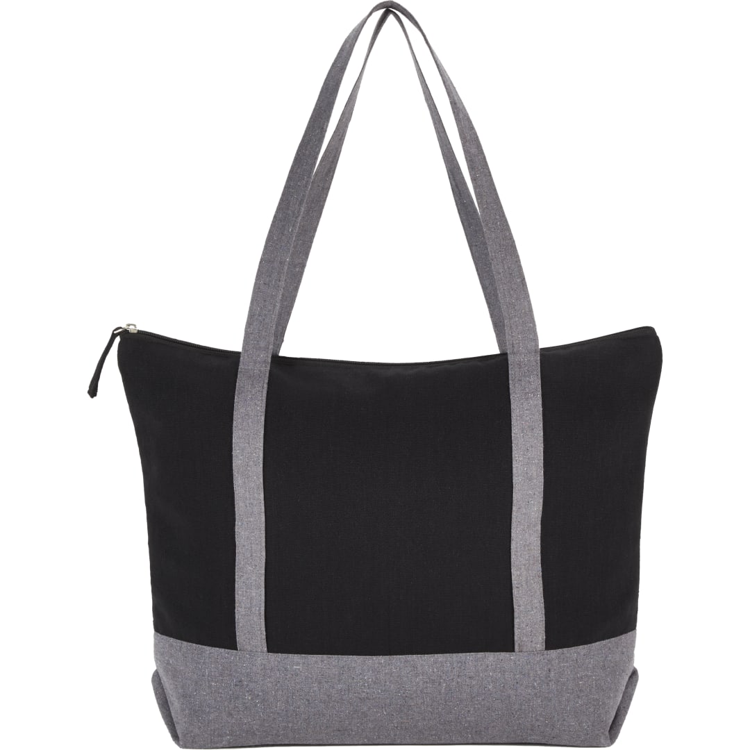 Repose 10oz Recycled Cotton Zippered Tote - 7901-11 Black