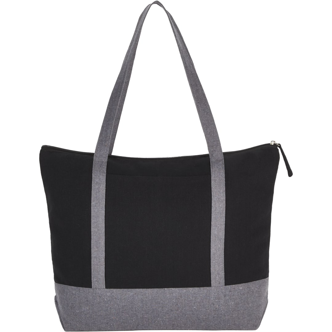 Repose 10oz Recycled Cotton Zippered Tote - 7901-11 Black